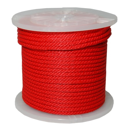 T.W. Evans Cordage Co. 3/8. x 300 ft. Solid Braid Multi-Filament Polypropylene Derby Rope Red 98333